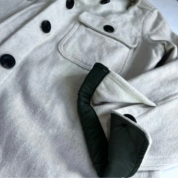 Free Assembly Wool Blend Shirt Jacket utility women’s medium ivory shaket button - Picture 6 of 9